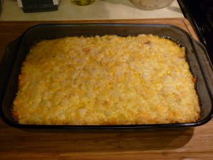 Bake at 350 degrees for 1.5 hours (or at 375 degrees for an hour). 