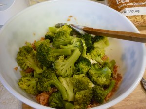 Add the cooked broccoli.