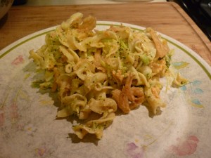 Cook a couple heads of broccoli florets. Drain.