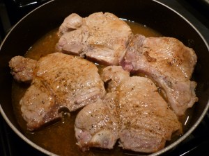 Add pork chops to pan.