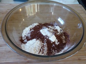 Stir together dry ingredients.