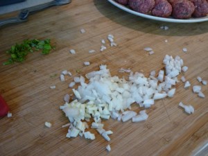 I used fresh basil in the sauce, too. I like to cut everything very fine for this recipe.