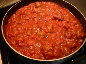 Here's a picture of the sauce before it has simmered. It's a very thick sauce. Stir it occasionally.