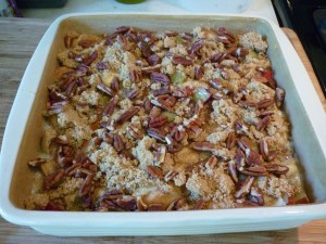 Sprinkle with brown sugar and pecans