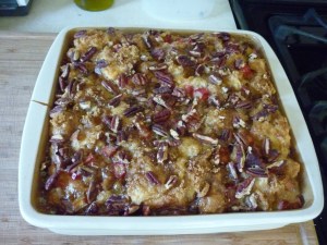 Bake at 350 degrees for 55-60 minutes.