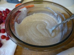 Stir in 1 cup sour cream and let sit for 15 minutes.