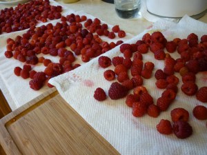 You'll need 4-1/2 cups to start. Rinse and then dry on absorbent towel.