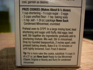 The cookie recipe comes off the package.