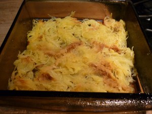 Layer of spaghetti squash.